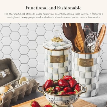 Mackenzie-Childs Gray-and-White Utensil Holder