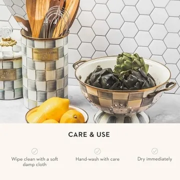 Mackenzie-Childs Gray-and-White Utensil Holder