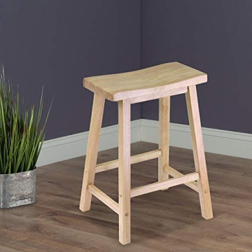 Winsome Satori Saddle Seat Counter Stool Natural Finish
