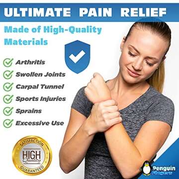 Wrist Cold Gel Ice Pack, Reusable Soft Gel Compression Wrap, Therapy Sleeve, Pain Relief for Injuries, Carpal Tunnel, and Sore Joints - No-Toxins and Latex-Free, S to M Wrist