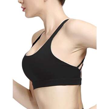 MotoRun Stylish Padded Sports Bras for Women, 2-Pack