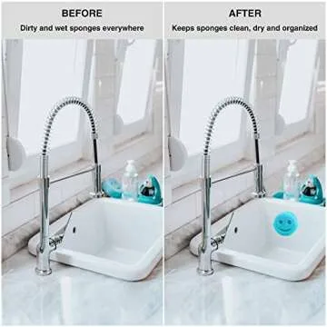 Omoojee Sponge Holder Suction Organizer for Kitchen