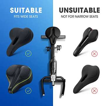 ANZOME Bike Seat Cushion, Exercise Bike Seat Cover, Wide Foam & Extra Soft Gel Bike Seat Cushion for Women Men Everyone, Fits Cruiser and Stationary Bikes, Indoor Cycling(Waterproof Case Included)