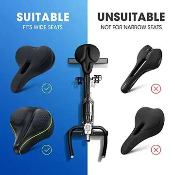 ANZOME Bike Seat Cushion, Exercise Bike Seat Cover, Wide Foam & Extra Soft Gel Bike Seat Cushion for Women Men Everyone, Fits Cruiser and Stationary Bikes, Indoor Cycling(Waterproof Case Included)