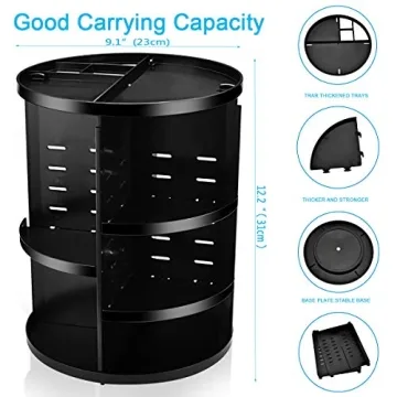 360 Spinning Makeup Organizer for Efficient Beauty Storage