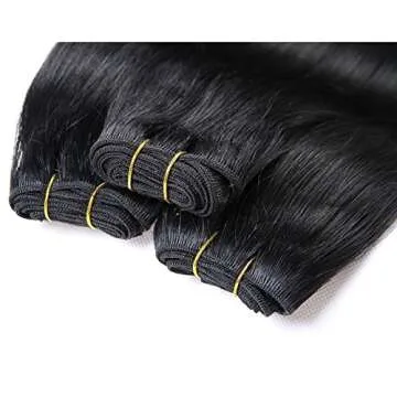 PARAHAIR Secret Halo Hair Extensions Headband Full Head Straight Invisible Wire Hairpieces for Women No Clips Synthetic Hair 22'' Jet Black(#1)