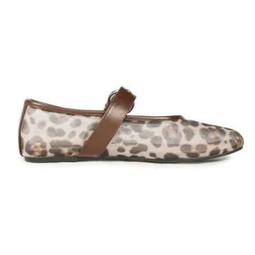 Gothictor Leopard Mesh Flats for Stylish Women