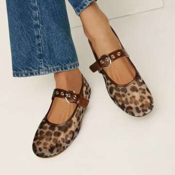 Gothictor Leopard Mesh Flats for Stylish Women