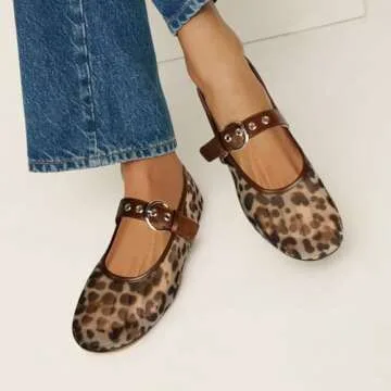 Gothictor Leopard Mesh Flats for Stylish Women