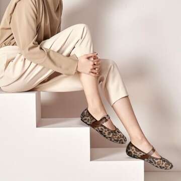Gothictor Leopard Mesh Flats for Stylish Women