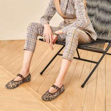 Gothictor Leopard Mesh Flats for Stylish Women