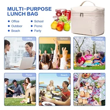 NOL Insulated Lunch Bags for Women - Lightweight & Waterproof