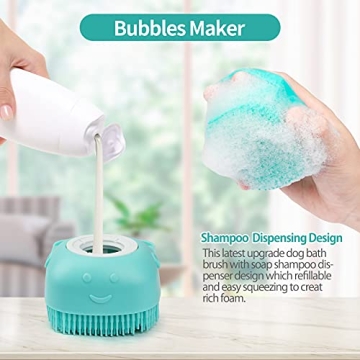2Pack Shampoo Dispenser Brush for Dogs and Cats