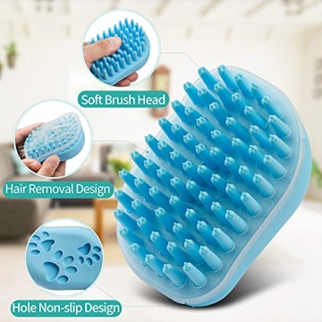 2Pack Shampoo Dispenser Brush for Dogs and Cats