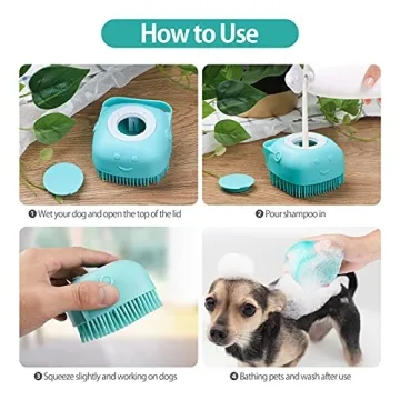 2Pack Shampoo Dispenser Brush for Dogs and Cats
