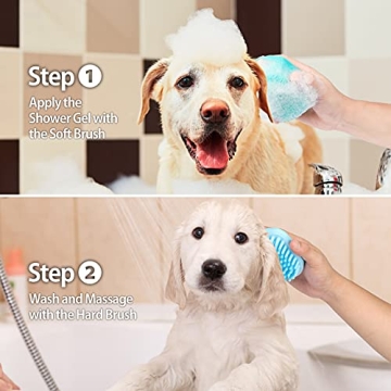 2Pack Shampoo Dispenser Brush for Dogs and Cats