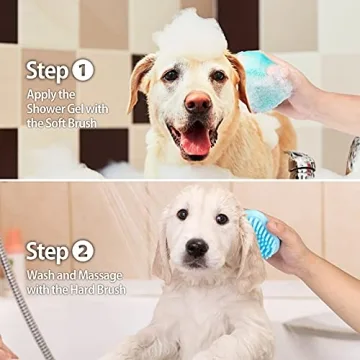 2Pack Shampoo Dispenser Brush for Dogs and Cats