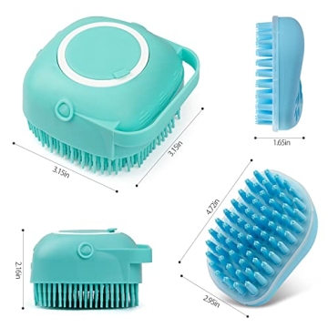 2Pack Shampoo Dispenser Brush for Dogs and Cats