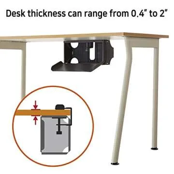 TAP-UP Cable Box, Desk Mounted Cable Management Box, Cord Organizer - Easy to Install Without Drilling Any Holes to Your Desk (Grey)