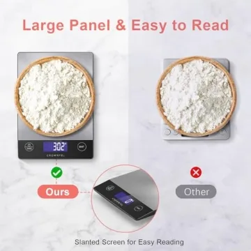 CROWNFUL Rechargeable Food Scale - Premium Stainless Steel