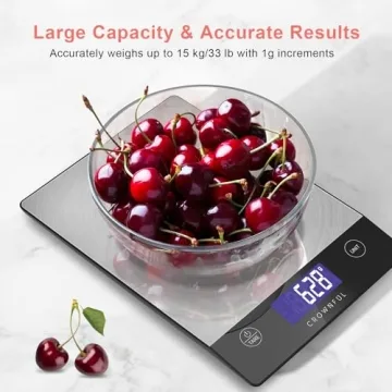 CROWNFUL Rechargeable Food Scale - Premium Stainless Steel