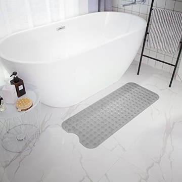 TEESHLY Non-Slip Bath Mat - Comfort and Safety 39x16