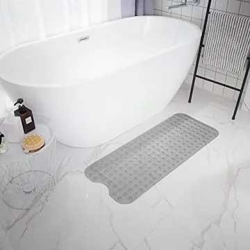 TEESHLY Non-Slip Bath Mat - Comfort and Safety 39x16