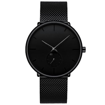 Mens Watches Ultra-thin Minimalist Waterproof-Fashion Wrist Watch for Men Unisex Dress with Stainles...