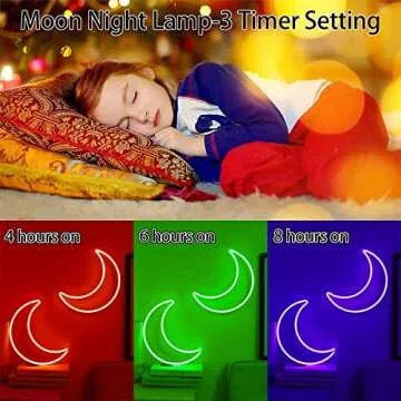 Cute LED RGB Moon Neon Sign - Color-Changing Night Light for Home Decor