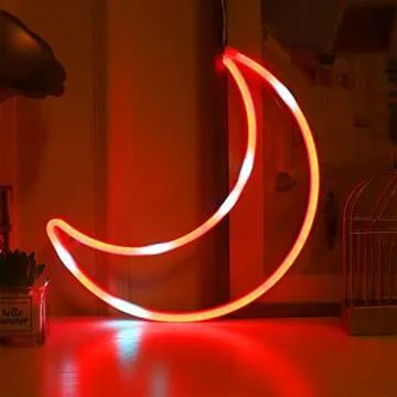 RGB Moon Neon Light - 16 Color Change Decorative Night Light