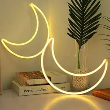 RGB Moon Neon Light - 16 Color Change Decorative Night Light