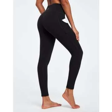 Ewedoos Fleece Lined Leggings with Pockets for Women Thermal Warm Winter Leggings for Women High Waisted Workout Yoga Pants New Black