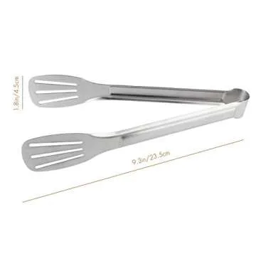 Reusable Stainless Steel Tongs - 9 inch Kitchen Essential