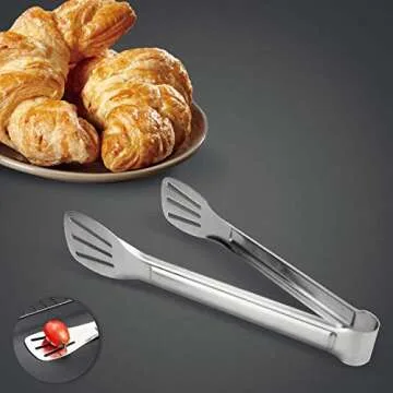 Reusable Stainless Steel Tongs - 9 inch Kitchen Essential
