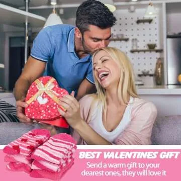 Cozy Croknit Valentine's Fuzzy Socks for Women - 12 Pairs