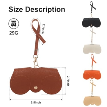 Portable Soft Leather Sunglasses Bag with Keychain Hook