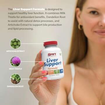 SAN’s Liver Support Matrix - Liver Cleanse Detox & Repair Formula - Herbal Liver Support Supplement with Milk Thistle, Dandelion Root and Artichoke Extract - Silymarin Milk Thistle 100 Capsules