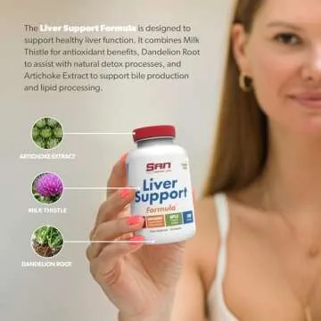 SAN’s Liver Support Matrix - Liver Cleanse Detox & Repair Formula - Herbal Liver Support Supplement with Milk Thistle, Dandelion Root and Artichoke Extract - Silymarin Milk Thistle 100 Capsules