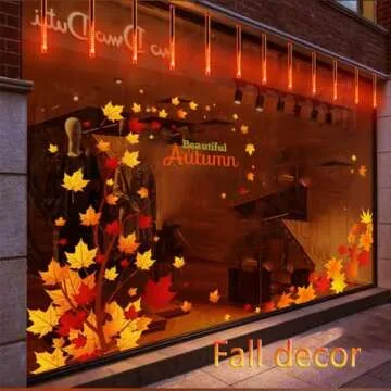 Halloween Decorations Outside, Kwaiffeo Waterproof Orange Meteor Shower Lights for Halloween Decorations Outdoor, 8-Tube Falling Rain Lights for Fall Decor Autumn Decoration Thanksgiving Yard, UL Plug