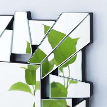 Autdot Decorative Mirror for Living Room Decor, 36" x 24" Rectangular Wall Mirror with Glass Beveled...