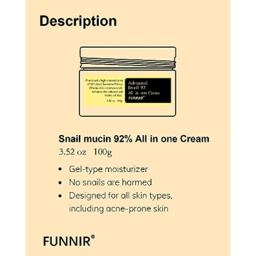 FUNNIR Snail Mucin 92% Repair Cream for Hydrated Skin