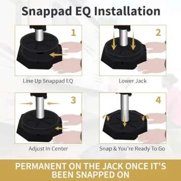 SnapPad EQ Compact | Precise Fit for RV Jack Pads, Travel Trailers and Class B & C Motorhomes | Compatible with Major RV Brands & Leveling Systems | Pack of 4 for 7” Square Or 7.25” Round Jack Feet