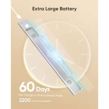 Under Cabinet Lighting,12 Inches Rechargeable Under Cabinet Lights Wireless Closet Light Battery Ope...