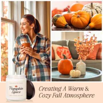 LUMELOOM Pumpkin Candle - Fall Aromatherapy Spice Scented Candle