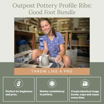 OUTPOST POTTERY Profile Ribs - Precision Pottery Rib Tools Made W/Durable PLA for Consistent Shapes,...