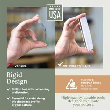 OUTPOST POTTERY Profile Ribs - Precision Pottery Rib Tools Made W/Durable PLA for Consistent Shapes, Floating Designs & Accurate Craft - Texture & Trimming Tools (Good Foot Bundle)