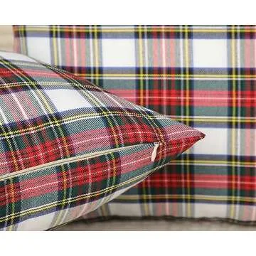Christmas Tartan Throw Pillow Covers Set of 2