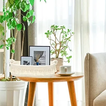 Boho Cotton Rope Storage Basket Handmade Home Decor