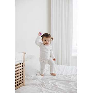 Baby Boys Girls Polka dot Pajama Set 6M-8T Kids Toddler Snug fit Cotton Sleepwear (E-Ivory Small(80)/12-24Months)