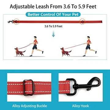 Reflective Dog Collar and Leash Set with Safety Locking Buckle Nylon Pet Collars Adjustable for Small Medium Large Dogs 3 Sizes(Red&S)